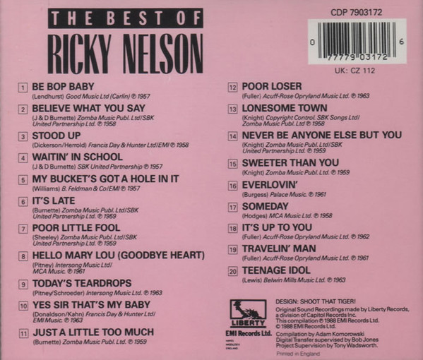 lataa albumi Rick Nelson - The Best Of Ricky Nelson