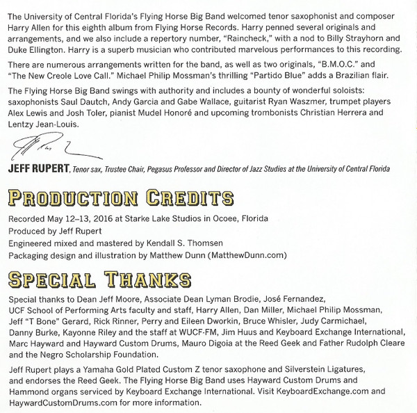 Album herunterladen Flying Horse Big Band Directed By Jeff Rupert Featuring Harry Allen - Big Man On Campus