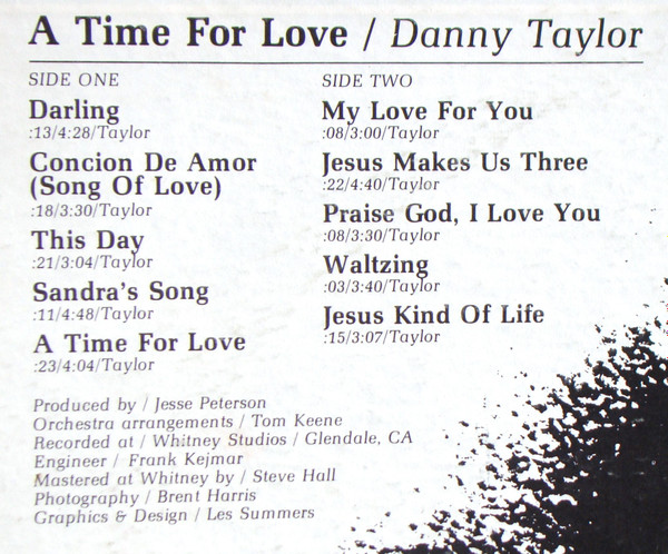 ladda ner album Danny Taylor - A Time For Love