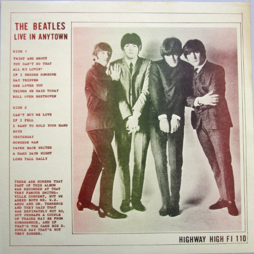 The Beatles – Live In Anytown (1974, Vinyl) - Discogs
