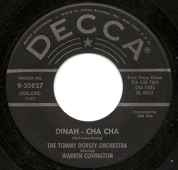 ladda ner album The Tommy Dorsey Orchestra Starring Warren Covington - Dinah Cha Cha I Still Get Jealous Cha Cha