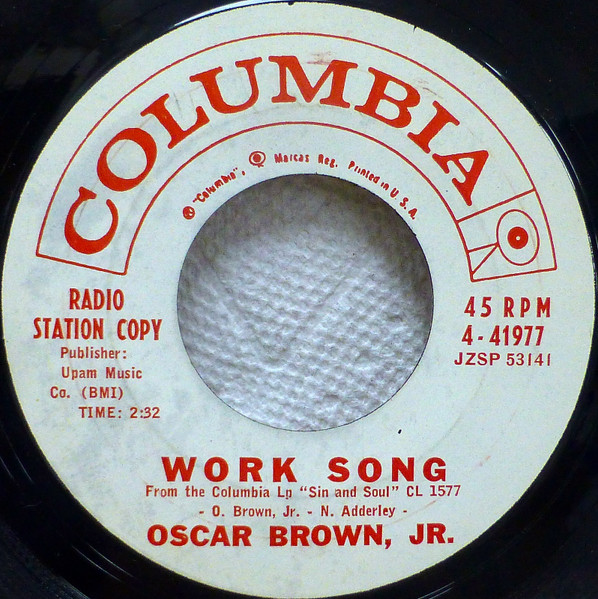 Oscar Brown Jr. – Work Song / Signifyin' Monkey (1961, Vinyl