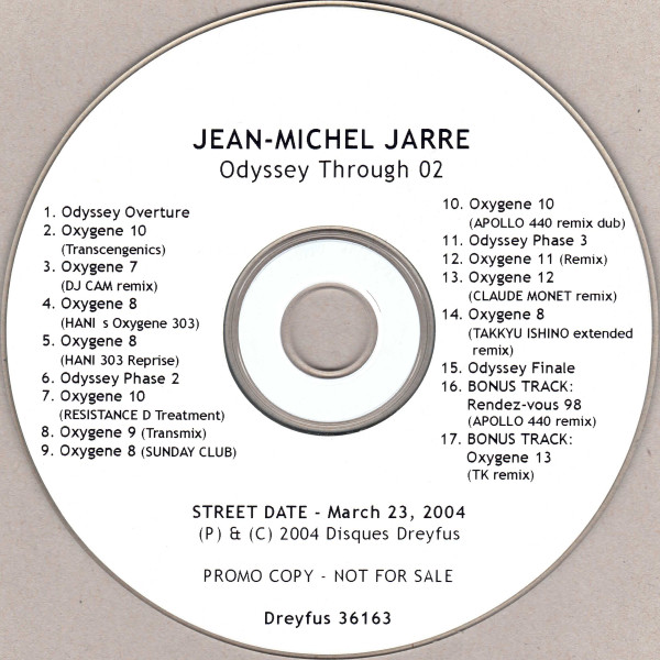 Jean Michel Jarre – Odyssey Through O₂ (2004, CDr) - Discogs