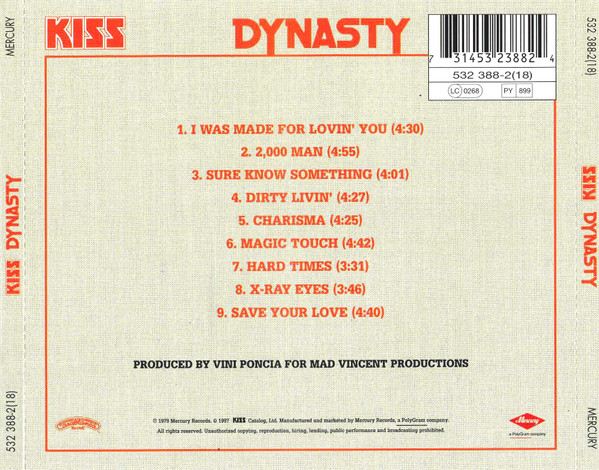 Kiss – Dynasty (EDC, Germany, CD) - Discogs