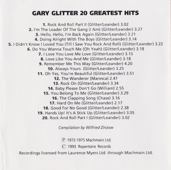 ladda ner album Gary Glitter - 20 Greatest Hits