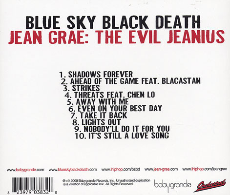 télécharger l'album Blue Sky Black Death & Jean Grae - The Evil Jeanius