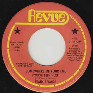 Frankie Vance - Somewhere In Your Life (You've Been Hurt) album cover