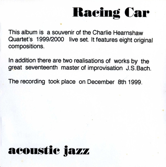 descargar álbum Charlie Hearnshaw Quartet - Racing Car