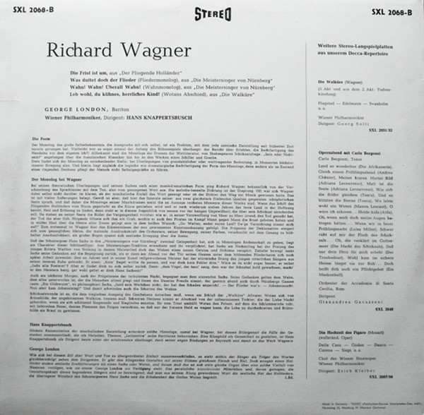 ladda ner album George London Richard Wagner Wiener Philharmoniker, Hans Knappertsbusch - Die Großen Monologe Holländer Sachs Wotan