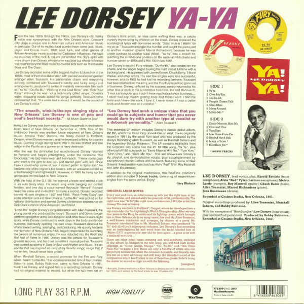 Lee Dorsey - Ya! Ya! | WaxTime (772209) - 2