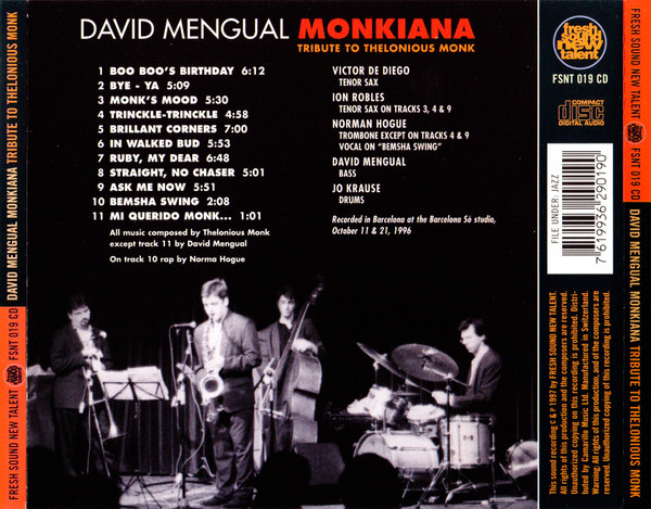 descargar álbum David Mengual - Monkiana Tribute To Thelonious Monk