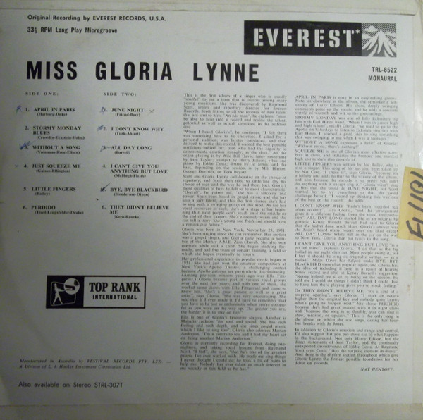 descargar álbum Gloria Lynne - Miss Gloria Lynne