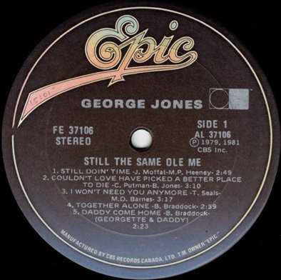 George Jones - Still The Same Ole Me | Epic (FE 37106) - 2