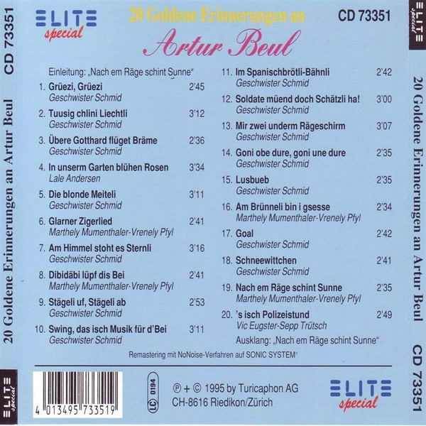 télécharger l'album Artur Beul - 20 Goldene Erinnerungen An Artur Beul