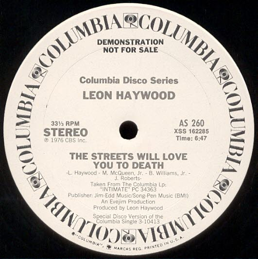 Leon Haywood – The Streets Will Love You To Death (1976, Vinyl 
