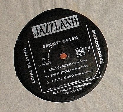 LPレコード GILDIN ´ ALONG BENNY GREEN QUINTET JAZZLAND JLP 43