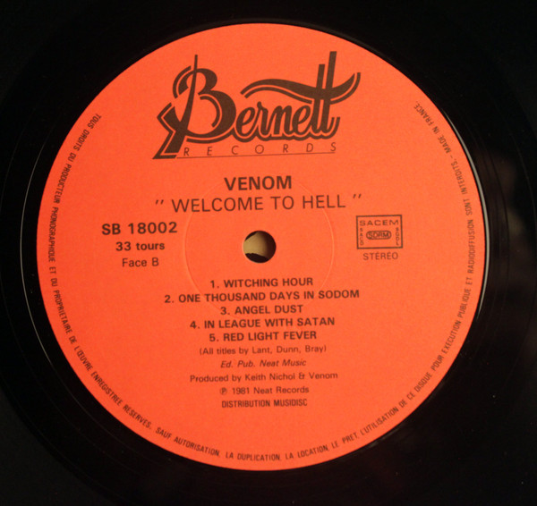 Venom – Welcome To Hell (1983, Vinyl) - Discogs