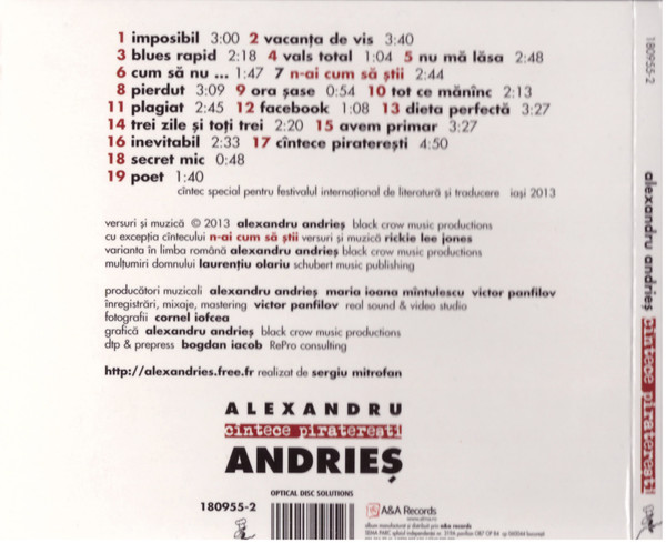 descargar álbum Alexandru Andrieș - Cîntece piraterești
