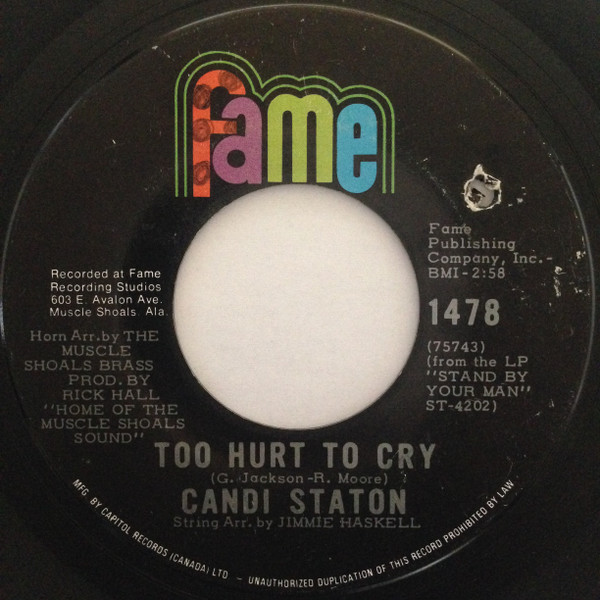 Candi Staton – Too Hurt To Cry / Mr. And Mrs. Untrue (1971, Vinyl 