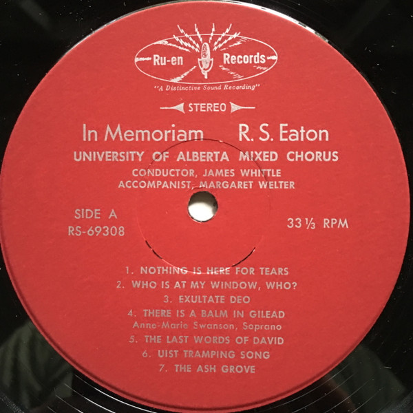 baixar álbum University Of Alberta Mixed Chorus - In Memoriam R S Eaton