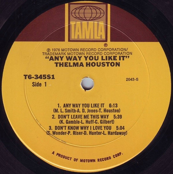 Thelma Houston - Any Way You Like It | Tamla (T6-345S1) - 2