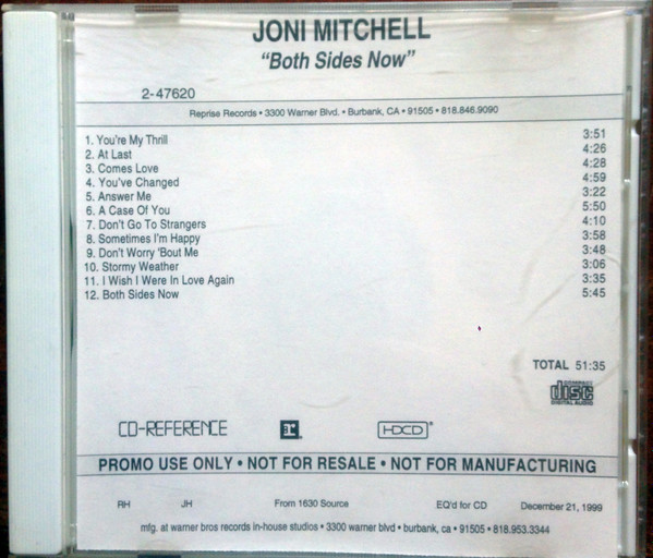 Joni Mitchell – Both Sides Now (2000, DVD) - Discogs