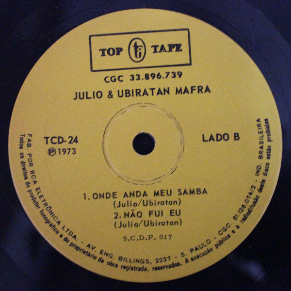 lataa albumi Julio & Ubiratan Mafra - Não Fui Eu