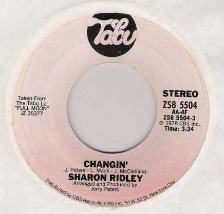 Ms. Sharon Ridley – Changin' (1978, Vinyl) - Discogs