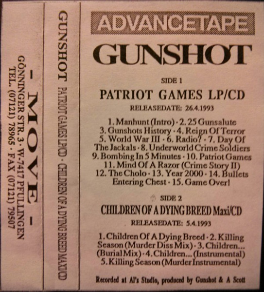 Gunshot – Patriot Games / Children Of A Dying Breed (1993