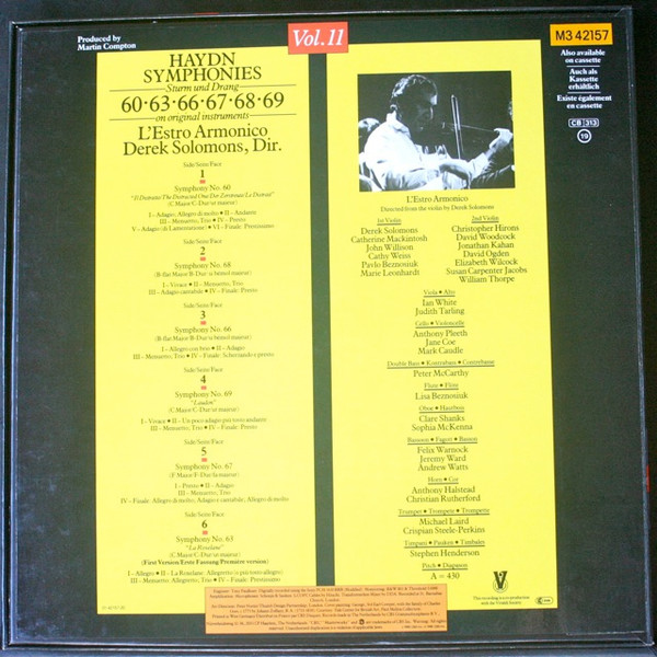 Album herunterladen Haydn, L'Estro Armonico, Derek Solomons - Vol11 Symphonies Sturm Und Drang 60 63 66 67 68 69