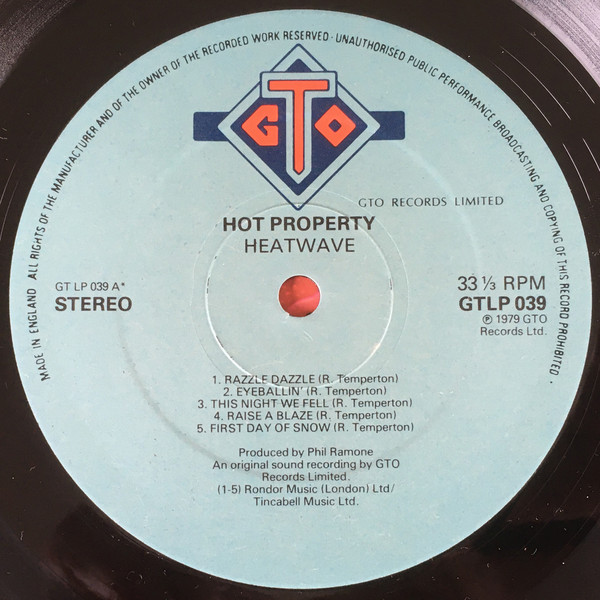 Heatwave - Hot Property | GTO (GTLP 039) - 3