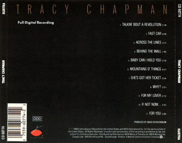 Tracy Chapman - Tracy Chapman | Elektra (CD 60774) - 2