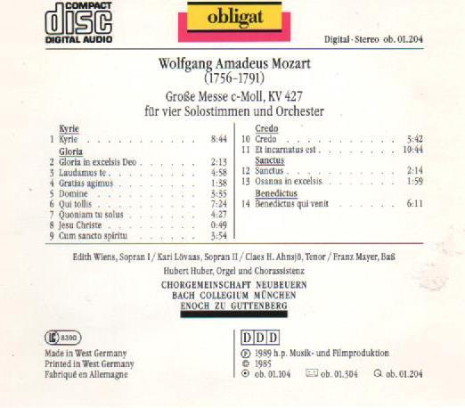 télécharger l'album Wolfgang Amadeus Mozart, BachCollegium München, Enoch zu Guttenberg - Große Messe C Moll KV 427