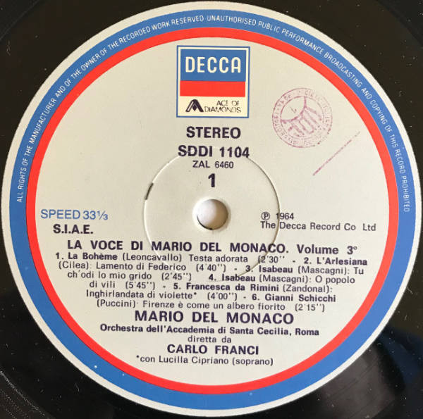 Album herunterladen Mario Del Monaco Orchestra dell'Accademia Di Santa Cecilia, Roma Diretta Da Carlo Franci - La Voce Di Mario Del Monaco Vol 3