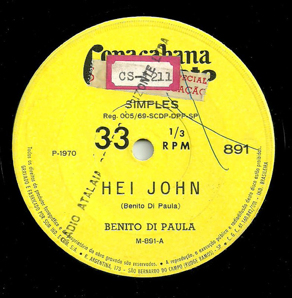 ladda ner album Benito Di Paula - Hei John Faça de Mim Uma Ilha