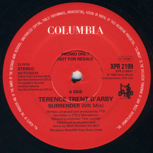 Terence Trent D'Arby - Surrender (MK Mixes) | Columbia (XPR 2199) - 2