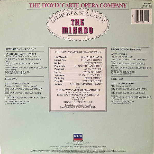 Album herunterladen Gilbert And Sullivan D'Oyly Carte Opera Company With The New Symphony Orchestra Of London Conducted By Isidore Godfrey - The Mikado