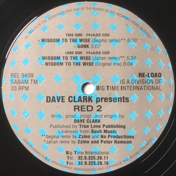 Dave Clark – Red 2 (Remixes) (1994, Vinyl) - Discogs