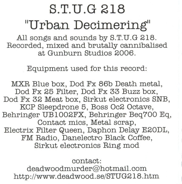 lataa albumi STUG 218 - Urban Decimering