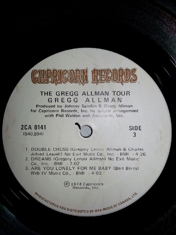 Gregg Allman With Cowboy / Boyer & Talton - The Gregg Allman Tour | Capricorn Records (2CA 0141) - 7