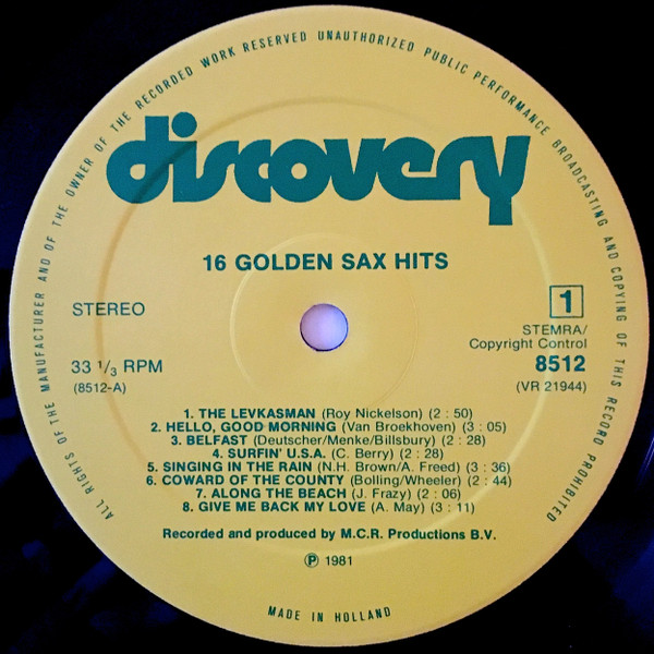 lataa albumi Unknown Artist - 16 Golden Sax Hits