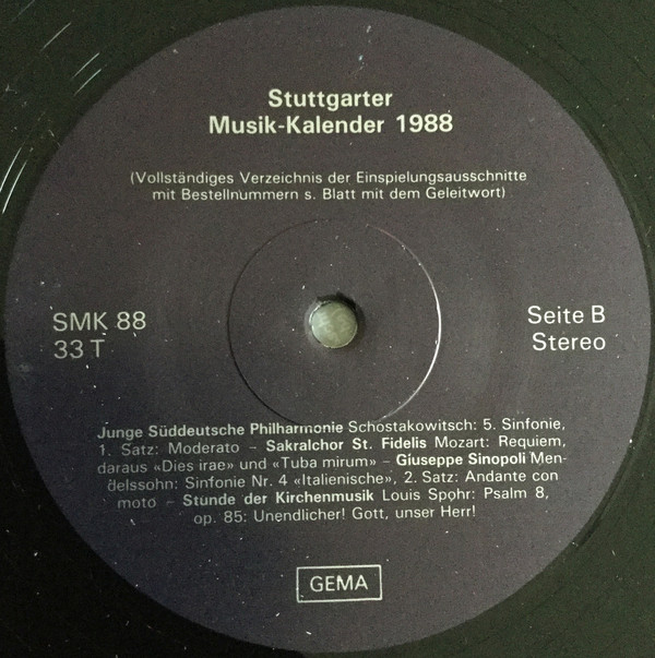 last ned album Various - Stuttgarter Musik Kalender 1988