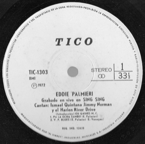 Eddie Palmieri With Harlem River Drive – Recorded Live At Sing