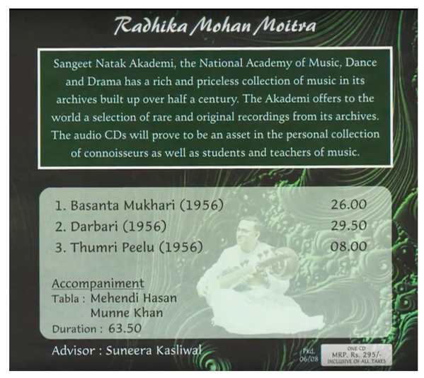 baixar álbum Radhika Mohan Moitra - Hindustani Instrumental Sarod Vol 1