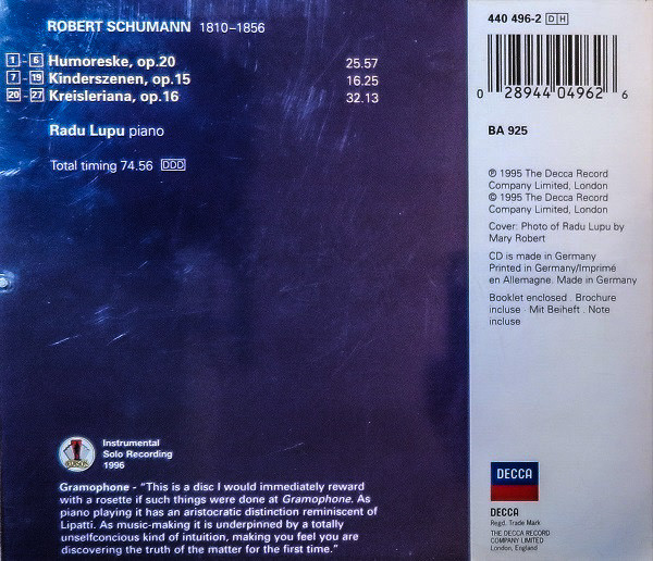 lataa albumi Schumann, Radu Lupu - Kinderszenen Kreisleriana Humoreske