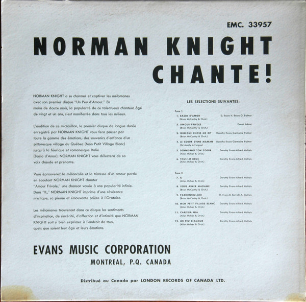 Album herunterladen Norman Knight - Norman Knight Chante