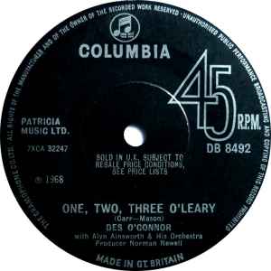 Des O'Connor - One, Two, Three O'Leary album cover