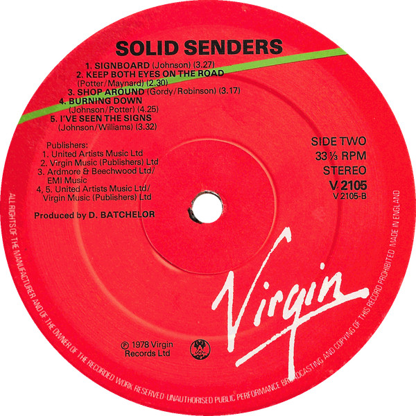 Solid Senders - Solid Senders | Virgin (V 2105) - 4