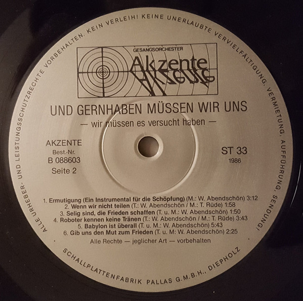baixar álbum Akzente - Und Gernhaben Müssen Wir Uns