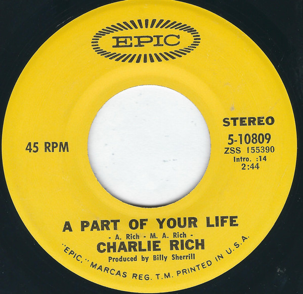 baixar álbum Charlie Rich - A Part Of Your Life How Long Have You Had Him On Your Mind